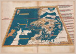 Poster showing the first map of Scandinavia