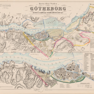 Poster showing Swedish city Gothenburg 1855