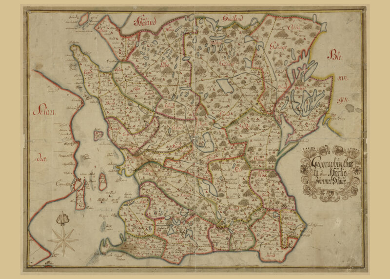 Historical map of Scania 1700s