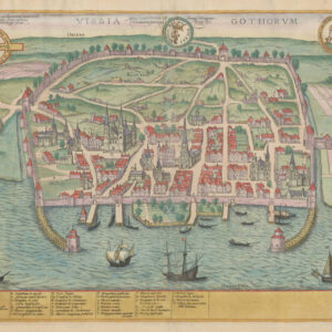 Printed poster of Visby from the 1590s