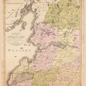Printed poster showing north west of the province Östergötland. The original map was made in 1805.